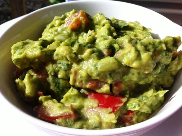 Chunky Guacamole with Serrano Peppers
