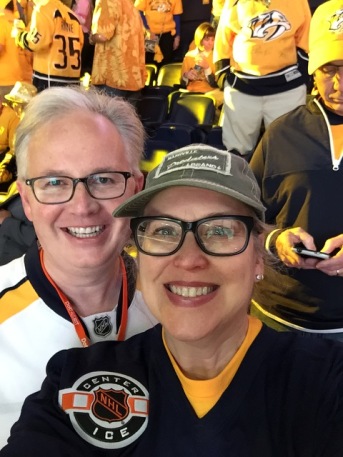 Randy and J.T. at the Preds playoffs